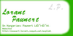 lorant paunert business card